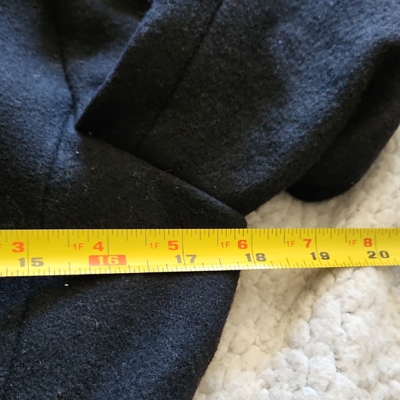 GAP Classic Black Wool Blend Trench Coat Lined Sz XS Minimalist Preppy Normcore - Picture 15 of 16